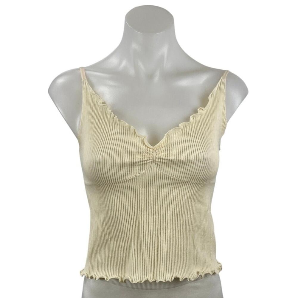 Urban Outfitters Out From Under Yellow Rib Knit Lettuce Cami Tank Top Size XL